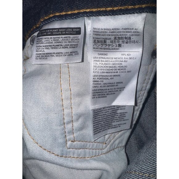 Levis 505 Mens Straight Leg Jeans W32 L32 Dark Indigo Denim Work Wear Utility - Picture 6 of 14